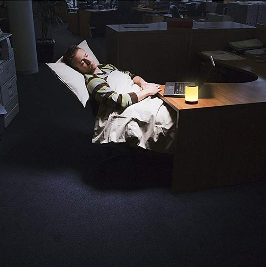 CalmGlow Wood Grain LED Night Light – Rechargeable (Warm Light)