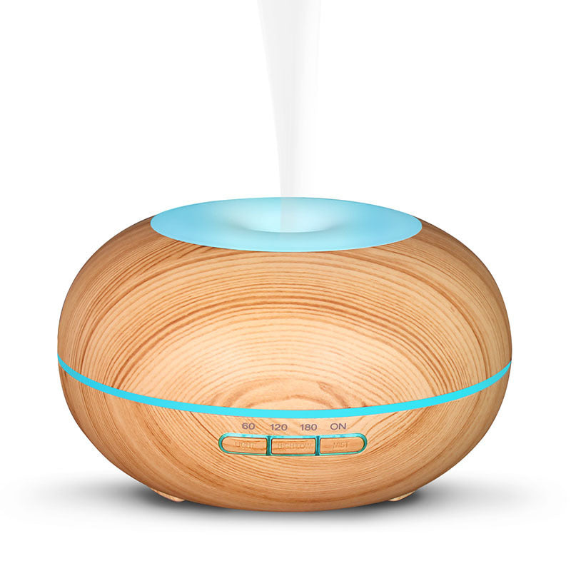 CalmFlow™ Wood Grain Ultrasonic Aroma Diffuser (Night-Lit)