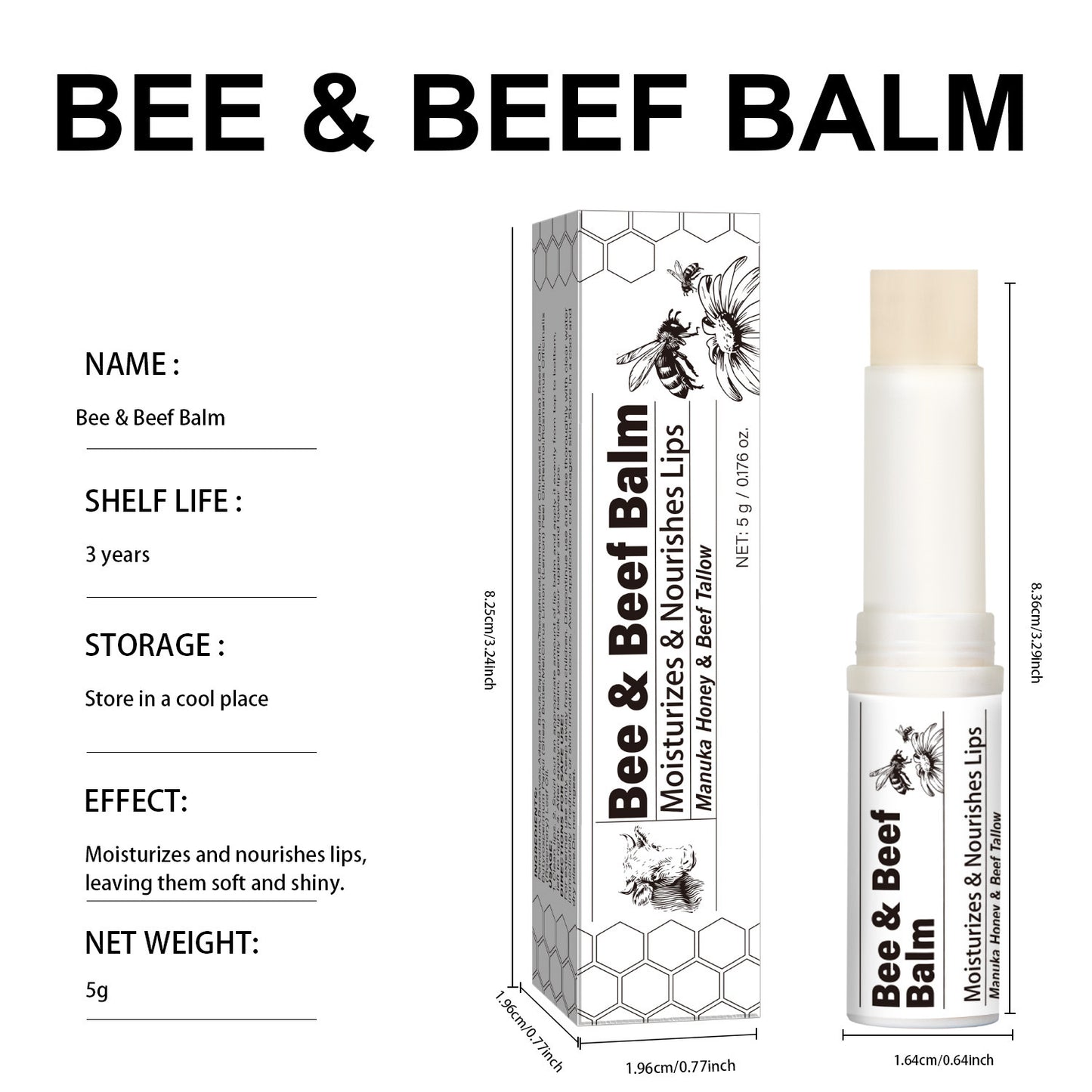 Beef Tallow Lip Balm – Ultra-Hydrating Natural Moisture