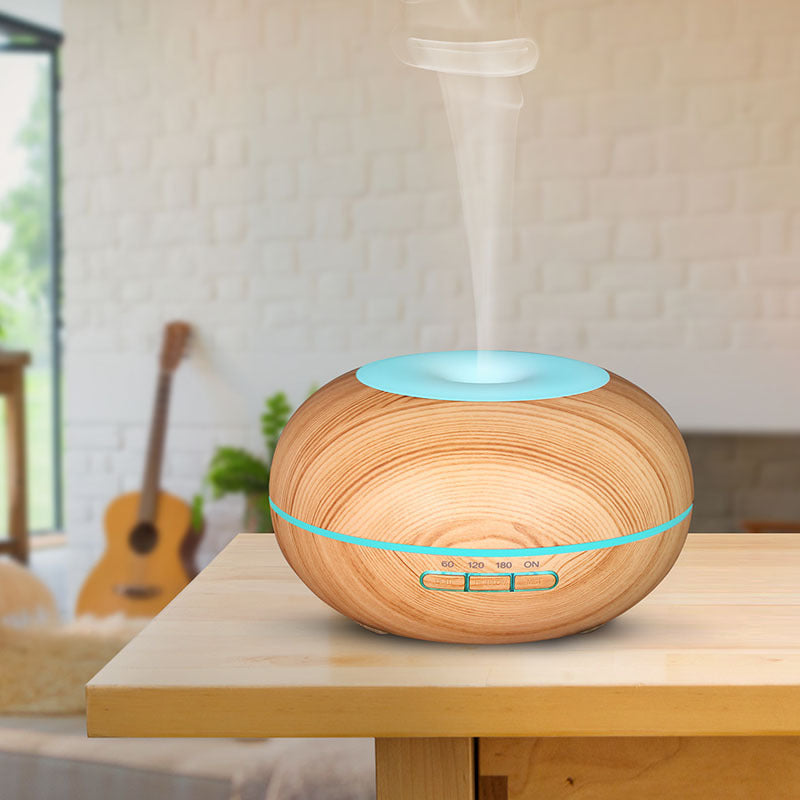 CalmFlow™ Wood Grain Ultrasonic Aroma Diffuser (Night-Lit)
