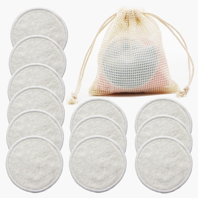 12-Pack Reusable Makeup Remover Pads – Eco-Friendly Cotton Rounds