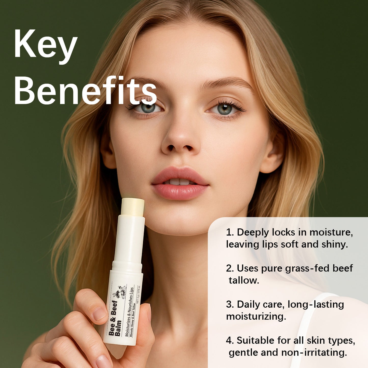 Beef Tallow Lip Balm – Ultra-Hydrating Natural Moisture