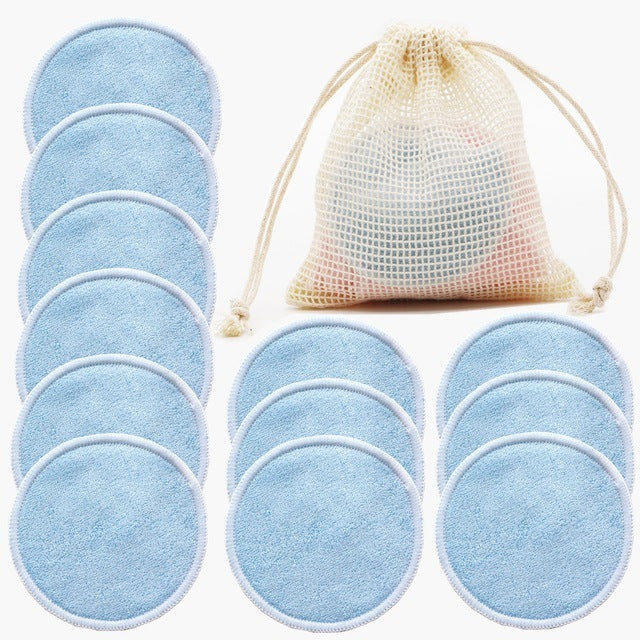 12-Pack Reusable Makeup Remover Pads – Eco-Friendly Cotton Rounds